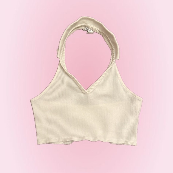 White Halter Crop Top - Picture 1 of 1